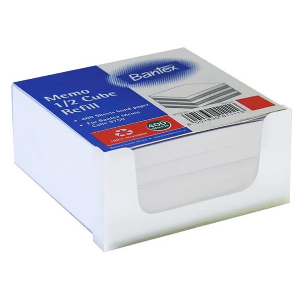 Bantex cube refill demi 9x9 400sht white