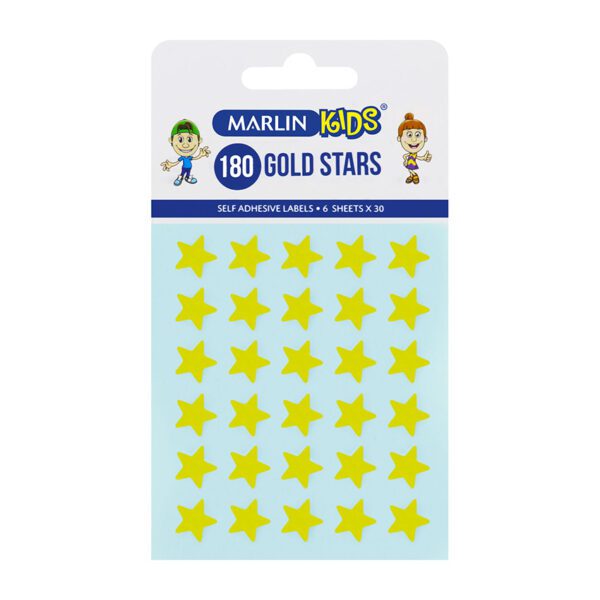 Marlin label stars sheet gold