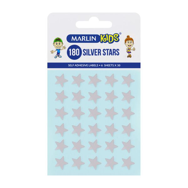Marlin label stars sheet silver