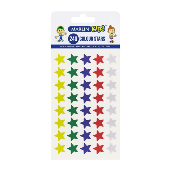 Marlin label stars sheet asst 240pk