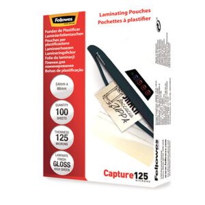 Fellowes laminating pouch gloss 65x95 250mic 100's