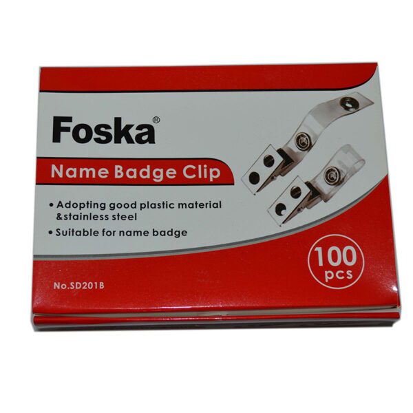 Foska laminating pouch id clips metal stdc 100's