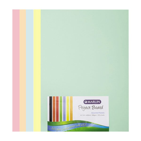 Marlin project board pastel a2 160g asst 100's