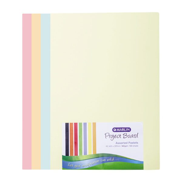 Marlin project board pastel a3 160g asst 100's
