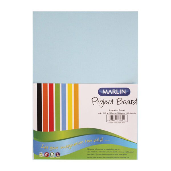 Marlin project board pastel a4 160g blue 100's
