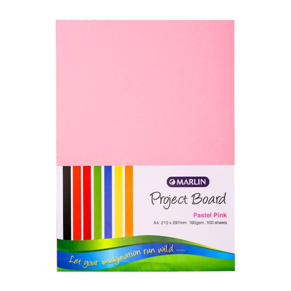 Marlin project board pastel a4 160g pink 100's