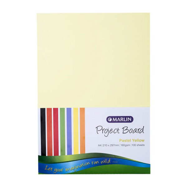 Marlin project board pastel a4 160g yellow 100's