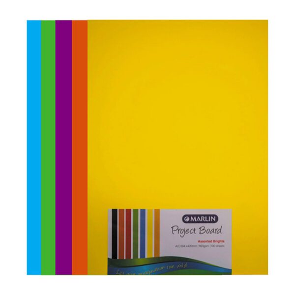 Marlin project board bright a2 160g asst 100's