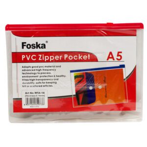 Foska bag zipper a5 pp clear