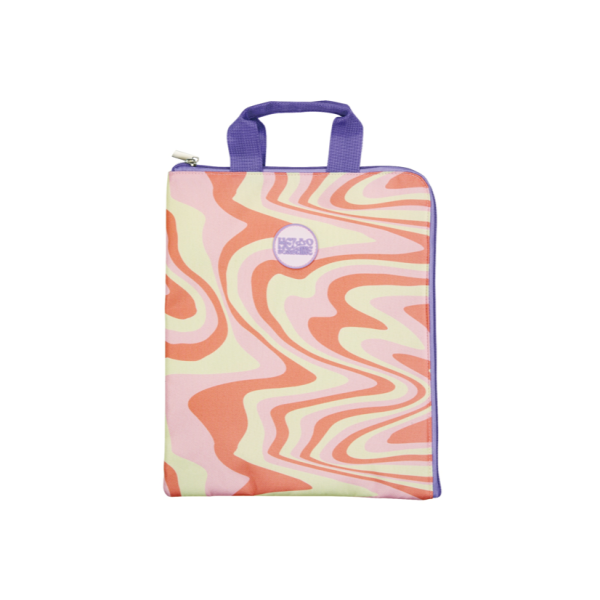 Colour Me LIBRARY BOOK BAG A4 L-OPEN PURPLE HANDLE