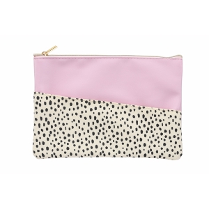 Colour Me PENCIL BAG PU + CANVAS POCKET 20CM PINK