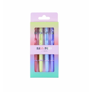 Colour Me GEL BPN SET M BLACK RETRACTABLE ASST DESIGN 4PK