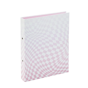 Colour Me A4 2O R/ BINDER 25MM BOARD PINK CHECK