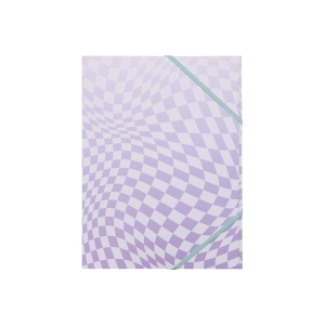 Colour Me Document Wallet BRD 3 Flap Purple Check