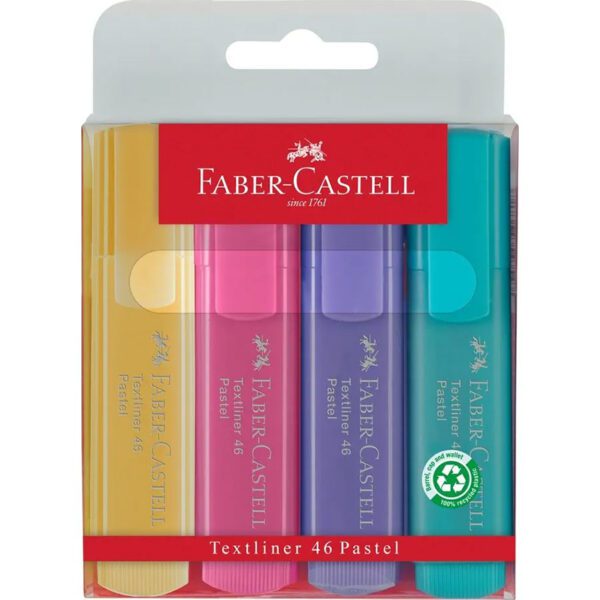 Faber Castell highlighter textliner 46 metallic g/s/r/c crd 4
