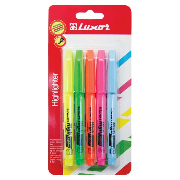Luxor highlighter slim asst crd 5
