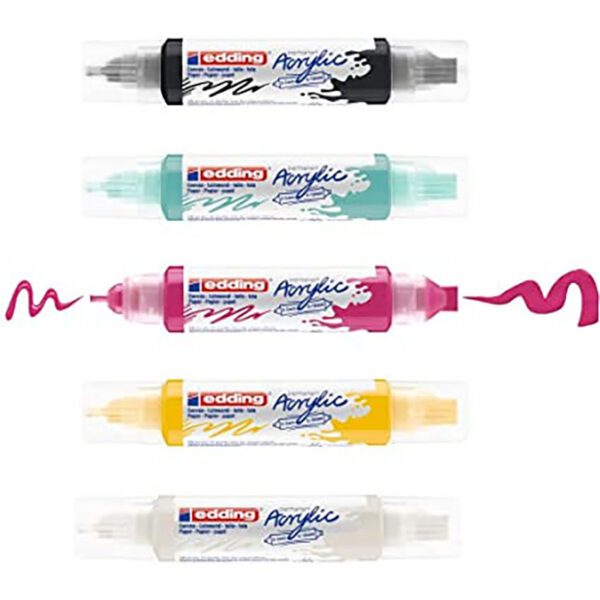 Edding marker acrylic double liner basic set 5's
