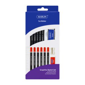 Marlin pencil skethc set scribbler graphite 12 piece