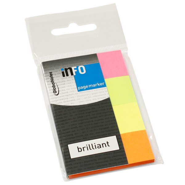 Info notes page marker 20x50 info 40 sht brilliant 4pk