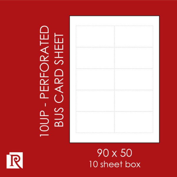 Redfern label business card board 10up 90x50.8 white 50pk