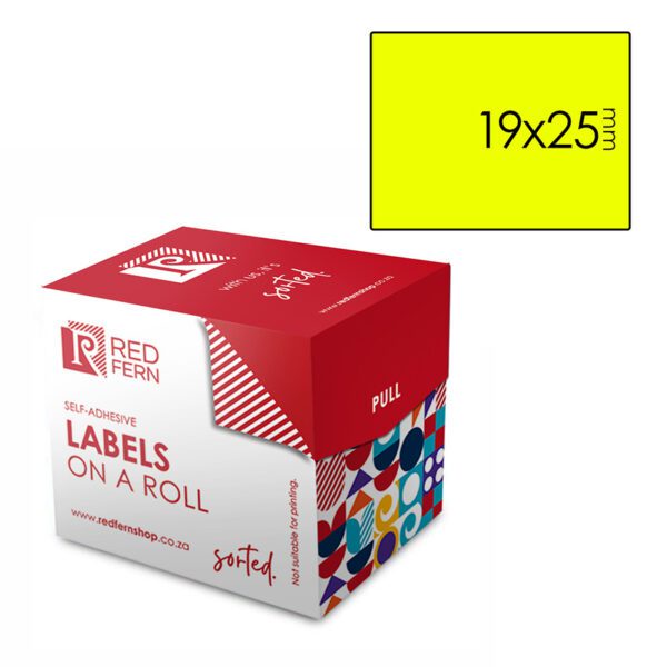 Redfern label colour box 19x25 redfern flu lime
