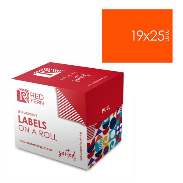Redfern label colour box 19x25 redfern flu orange