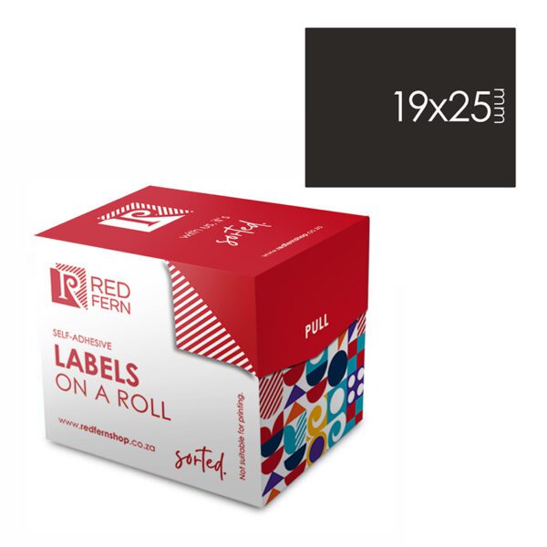 Redfern label colour box 19x25 redfern black