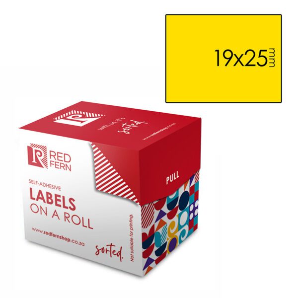 Redfern label colour box 19x25 redfern yellow