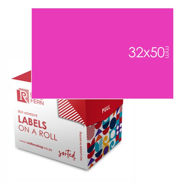 Redfern label colour box 32x50 redfern pink