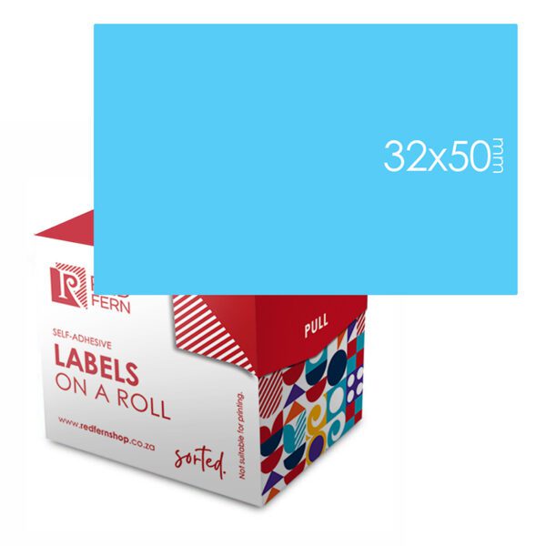 Redfern label colour box 32x50 redfern light blue