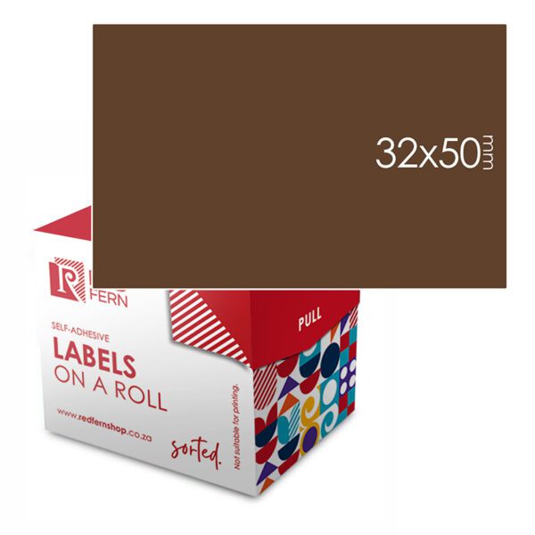 Redfern label colour box 32x50 redfern brown