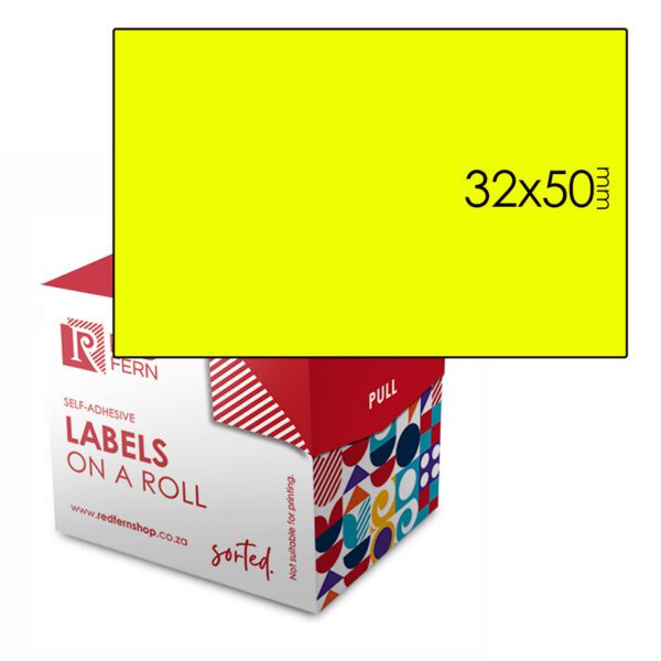 Redfern label colour box 32x50 redfern flu lime