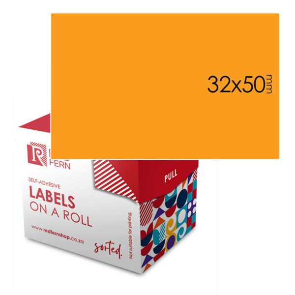 Redfern label colour box 32x50 redfern orange