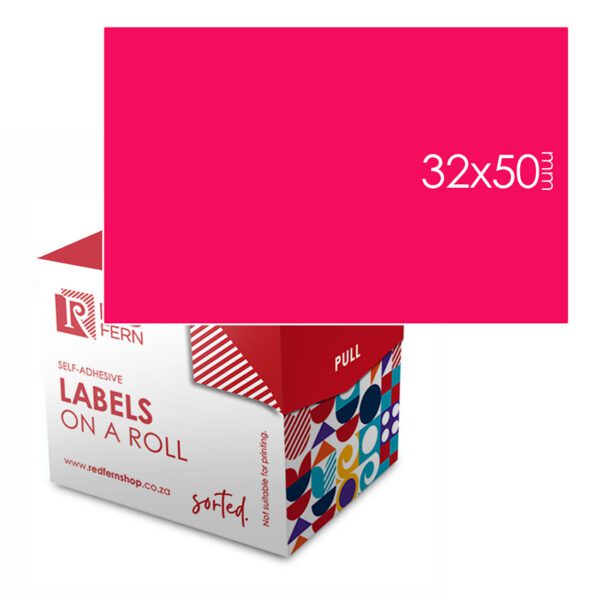 Redfern label colour box 32x50 redfern flu pink
