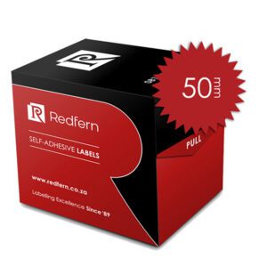 Redfern label notorial seal box n50 red