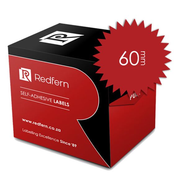 Redfern label notorial seal box n60 red