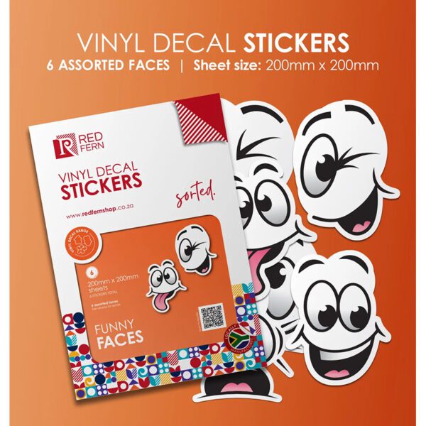 Redfern label signs vinyl decal faces 6pk