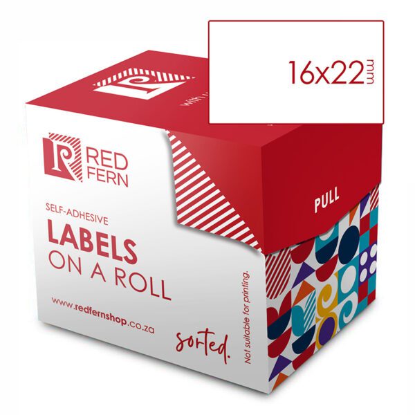 Redfern label white roll redfern 16x22 white