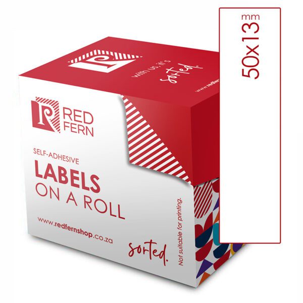 Redfern label white roll redfern 50x13 white