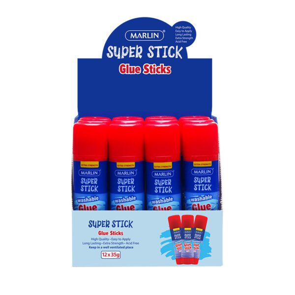 Marlin adhesive glue stick 35g 12's