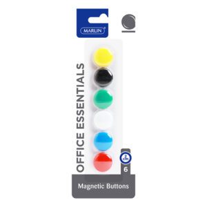 Marlin whiteboard button magents asst 6pk