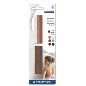 Staedtler charcoal sticks asst colours 6pk