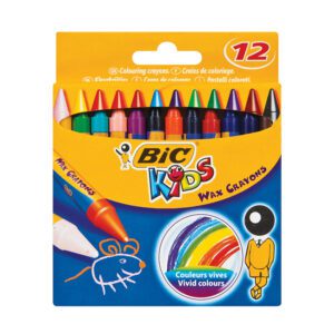 Bic crayons wax triangular plastidecor 12's