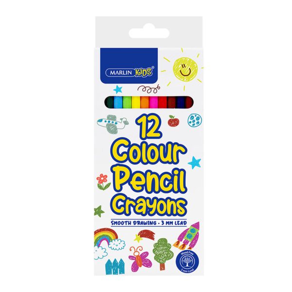 Marlin colour pencil long kids box 12's