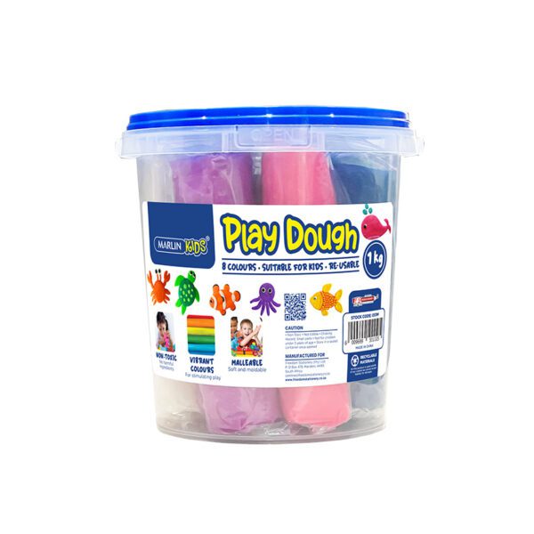 Marlin play dough kids 1kg bucket 8 colour