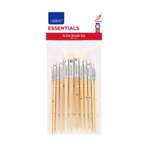Marlin paintbrush flat asst set 12