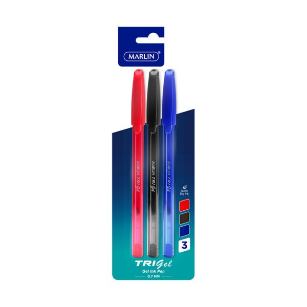 Marlin pen gel bpn 0.7 tri-gel asst wlt 3