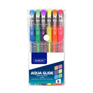 Marlin pen gel rbl 1.0 aqua glide asst neon wlt 6