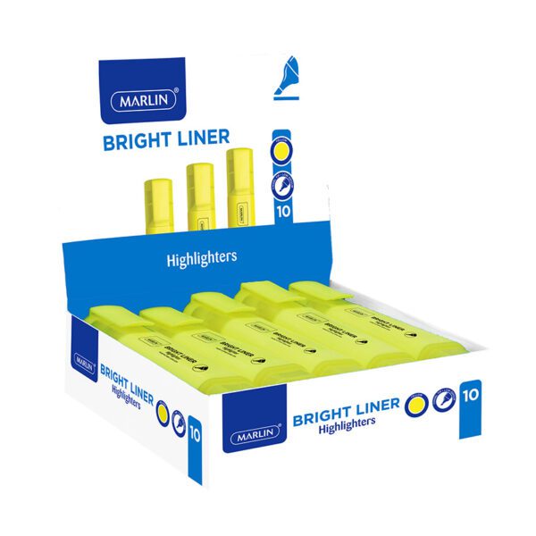 Marlin highlighter bright liners yellow 10's