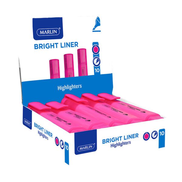 Marlin highlighter bright liners pink 10's